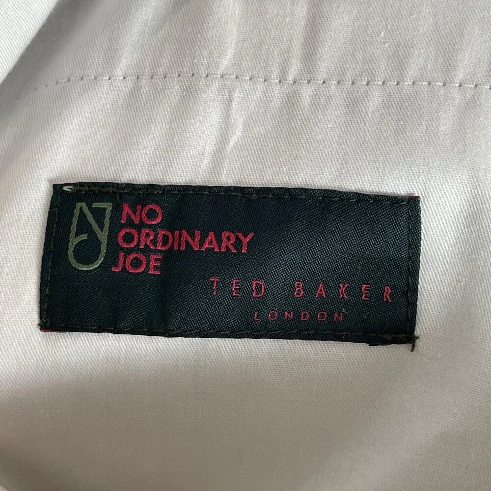 Ted Baker Dress‎ Pants Mens 40 Beige No Ordinary Joe Joey Wool Flat Front